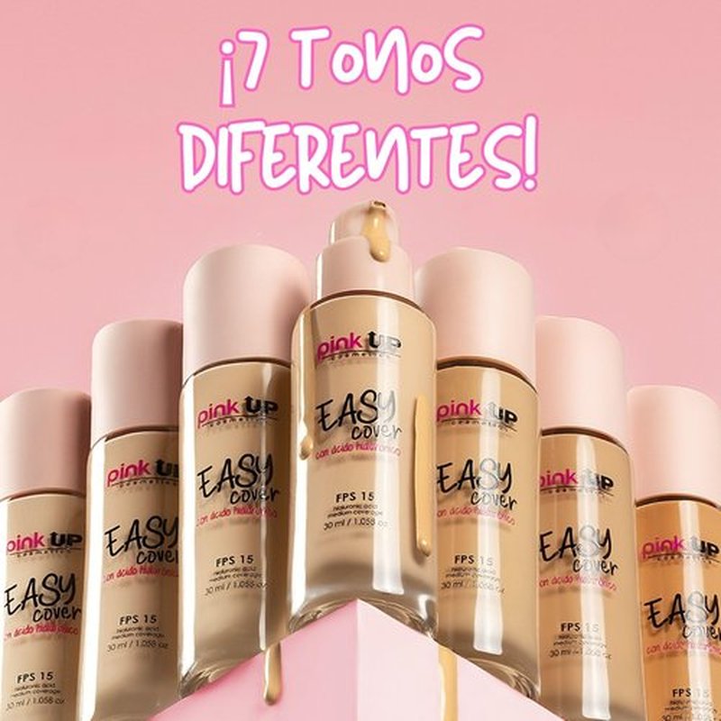 Pink Up | Easy Cover |Liquid Makeup | Medium coverage | Water-based & alcohol-free | Makeup | Foundation | Lightweight texture | Beige shade | Model PKEC300