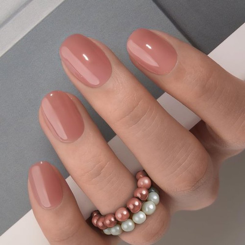 Curvlife Soft Gel Extra Short Press on Nails, 30Pcs Honey Peach Pink Oval Acrylic Fake Nails with Design Full Cover for Women Reusable Nail Kit with Nail Glue Adhesive Tabs