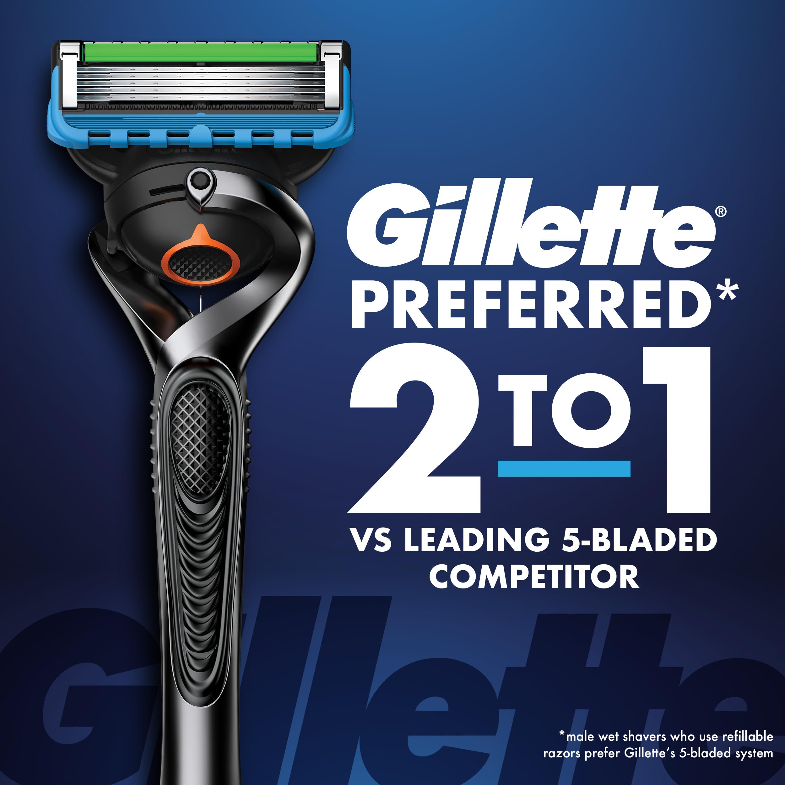 Gillette Fusion5 ProGlide Shaving Razor for Men, Razor Handle, 4 Razor Blade Refills, FlexBall Razor Handle and Precision Trimmer for Men