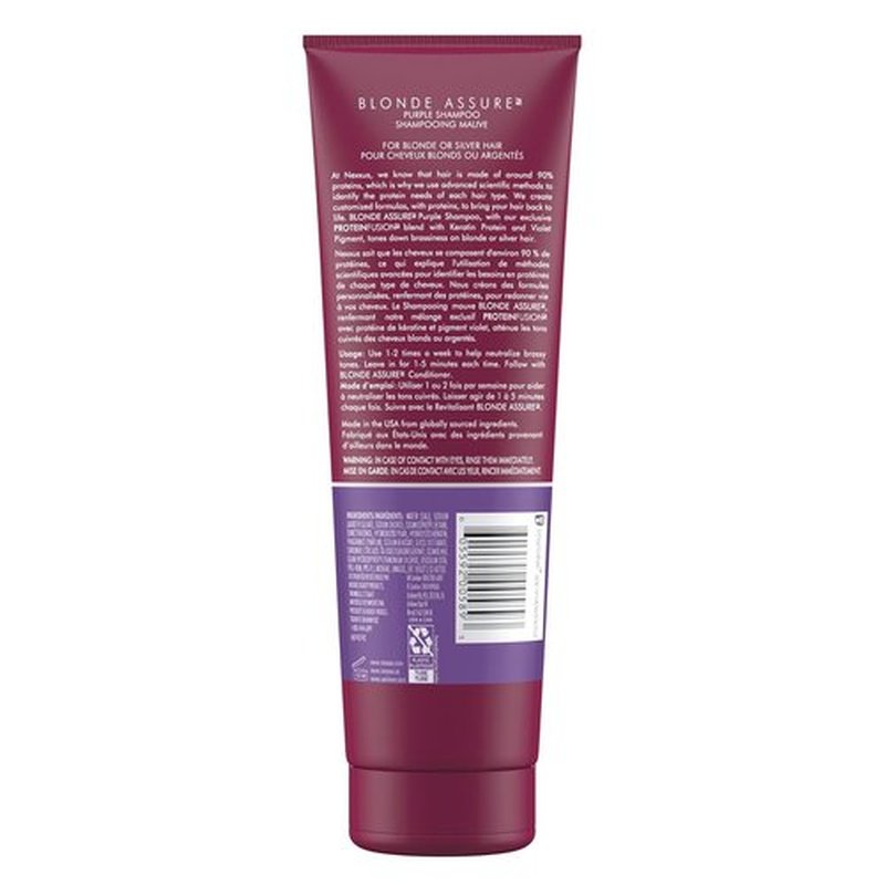 Nexxus Blonde Assure Purple Shampoo - Color Care for Blonde Hair with Keratin, 8.5 oz
