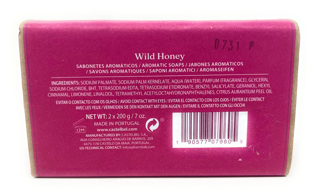 Castelbel Set of Wild Honey Fragranced Luxury Soap, (2) 7-Ounce Bars