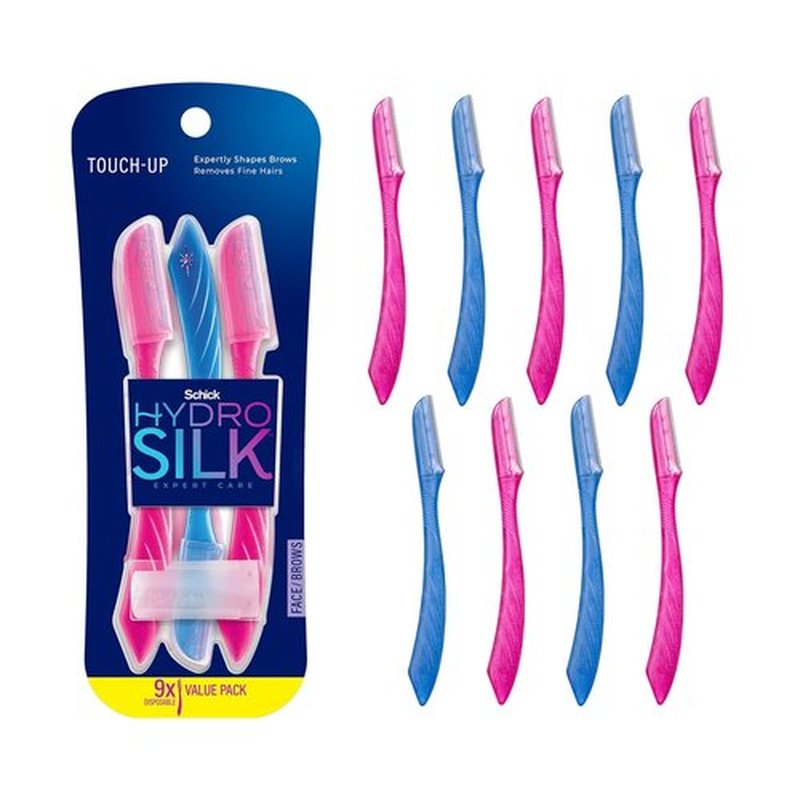 Schick Hydro Silk Touch-Up Dermaplaning Tool - Precision Eyebrow Cover, 9ct | Face Razors for Women
