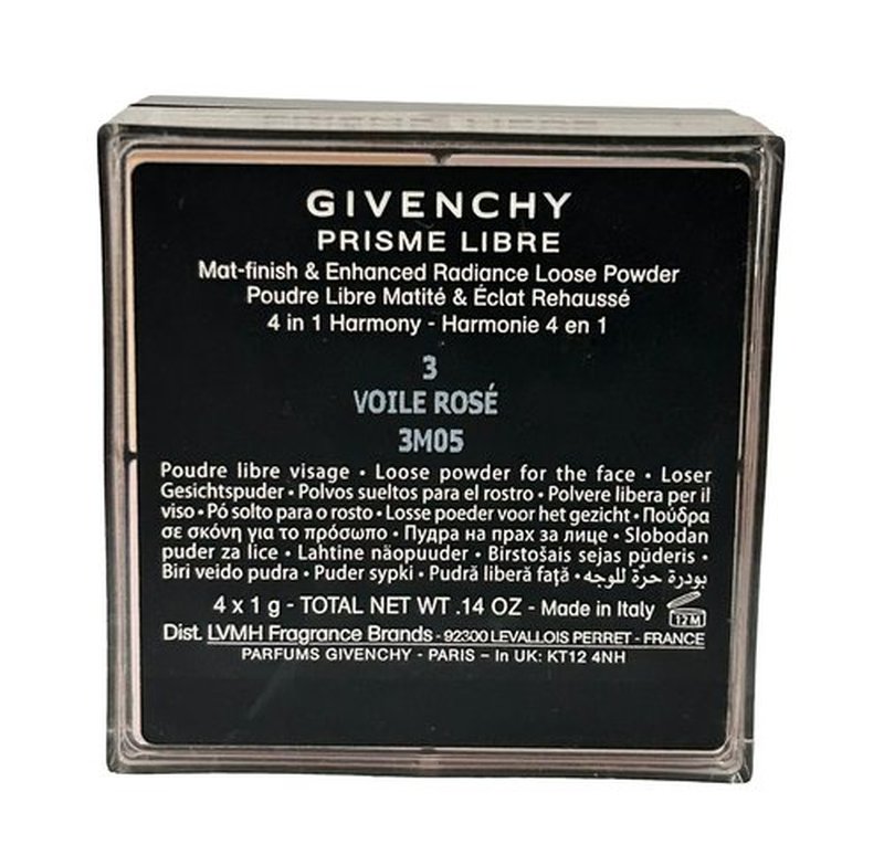 Givenchy Prisme Libre Loose Powder Mat-finish 4 x 1 g - Total 0.14 oz Color # 3 Voile Rose (NEW NO BOX, NEVER USED)
