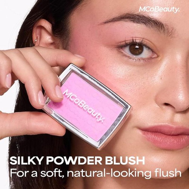 MCoBeauty Glow Up pH Powder Blush - Vivi Pink - Color Activated Soft Matte Blusher for Cheeks | Blendable, Long-Lasting Vegan Makeup
