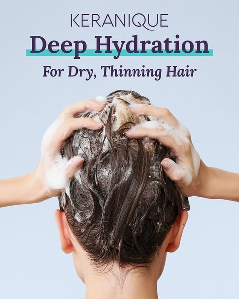 Keranique Deep Hydration Shampoo | Stimulates Scalp for Thinning Hair – Keratin, Biotin & Niacinamide – Sulfate & Paraben Free