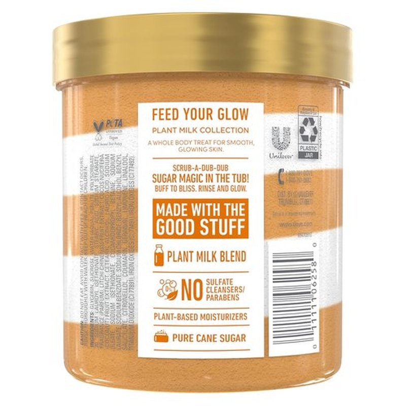 Dove Sugar Body Scrub - Coconut & Lychee Exfoliator for Hydrated Skin | 15 oz