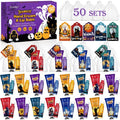50 Pack Halloween Hand Cream and Lip Balm Set, Bulk Halloween Gifts with Halloween Cards and Organza Bag, Halloween Decorations and Halloween Party Favors Goodies for Women