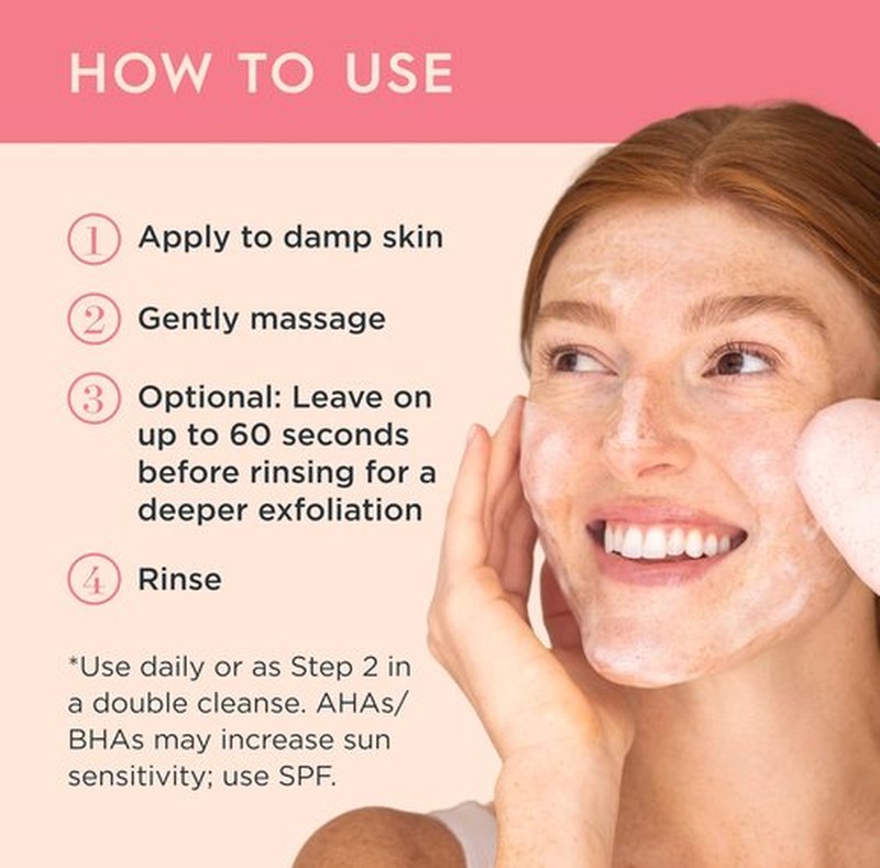 One Love Organics Botanical A Facial Cleanser – Gentle AHA BHA Exfoliating Gel Cleanser for Smoother, Clearer Skin, Certified Organic & Cruelty Free 4oz