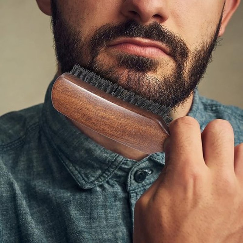 Lorsex Hair brush for Men, Boar Bristles Slick Back Hair Brush for Fine Thin Medium Hair, Nature Boar Hairbrush for Beard Styling
