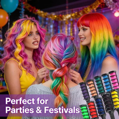10 Colors Shiny Hair Dye Powder Set - Washable Temporary Hair Color Comb for girls with Brush Applicator, Quick Drying, Perfect for Parties & Events(10 Colors)