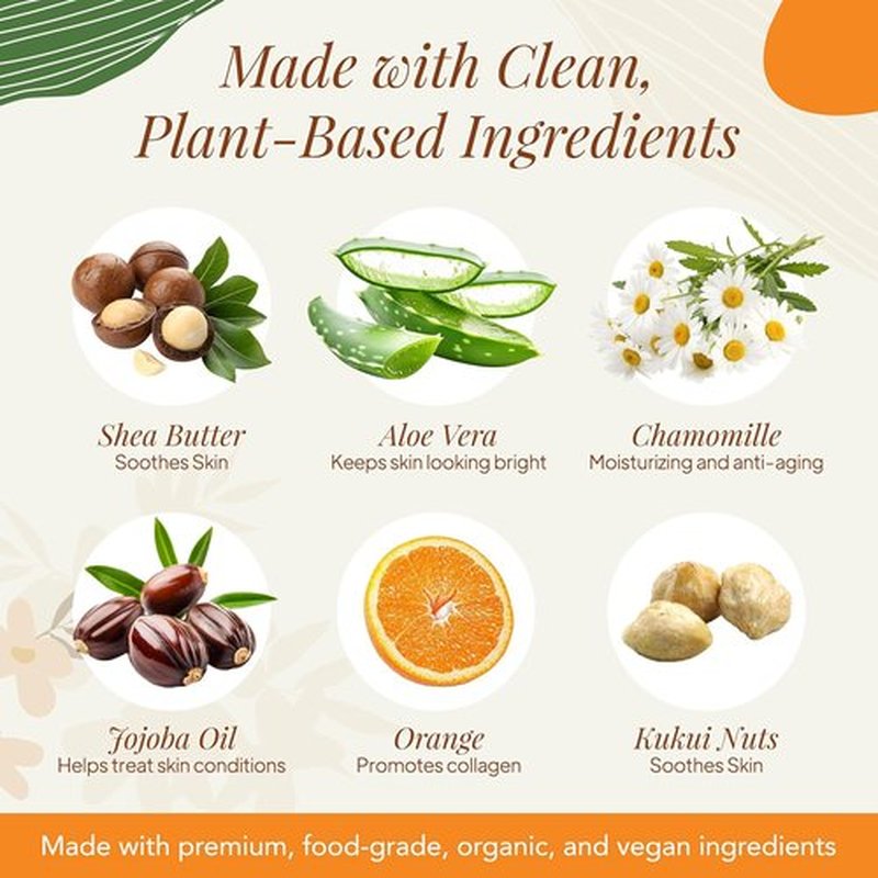 Saavy Naturals Moisturizing Body Wash - Plant-Based Formula with Coconut Oil & Aloe Vera | Sweet Orange, 8.5 fl oz, 2 Pack