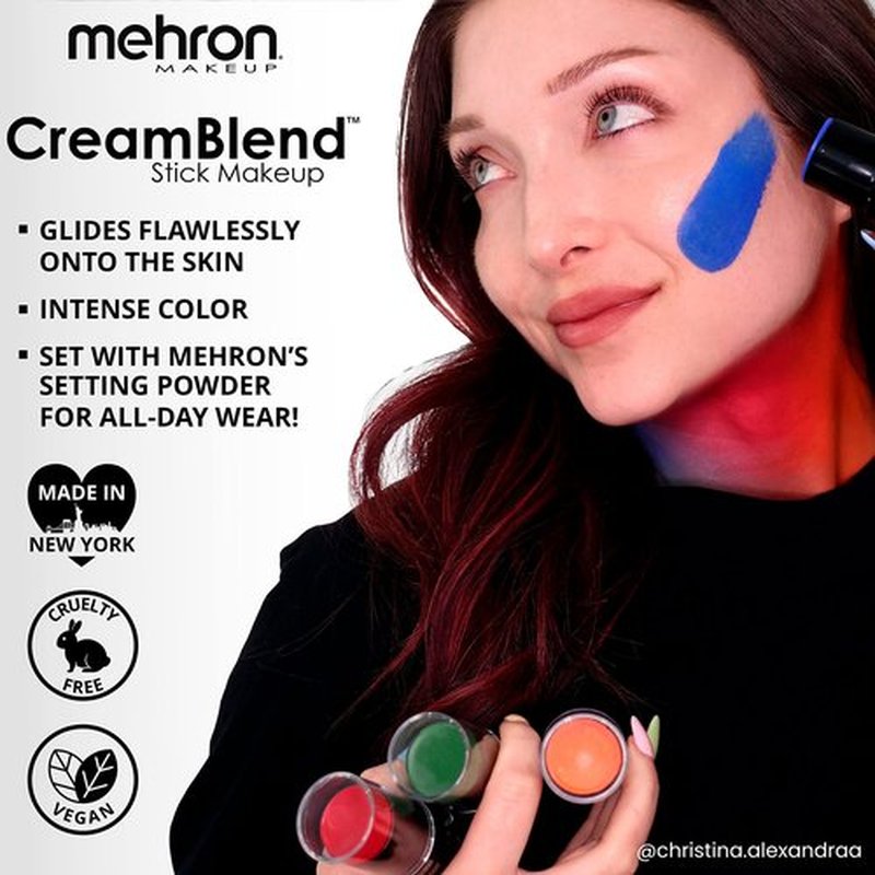 Mehron Makeup CreamBlend Stick | Face Paint, Body Paint, & Foundation Cream Makeup | Perfect for Halloween .75 oz (21 g) (Pastel Blue)