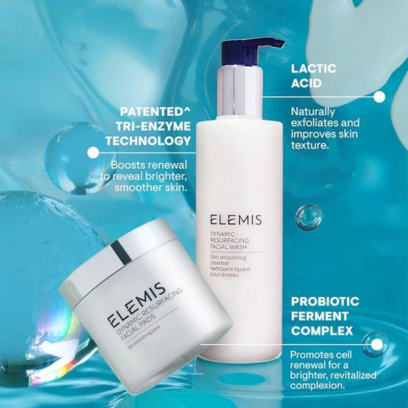 ELEMIS Dynamic Duo Kit - Enzyme-Powered Skin Refining Formulas | Daily Gel Cleanser & Exfoliating Pads