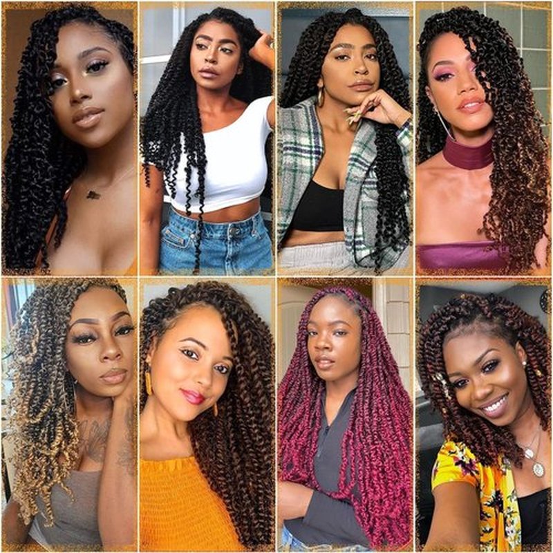 Pre-Twisted Passion Twist Hair, 8 Packs 112 Strands Pre Looped Passion Twist Braiding Hair for Women, Short Passion Twists Crochet Hair Synthetic Hair Extensions (T1B/33/30, 16 Inch (Pack of 8))