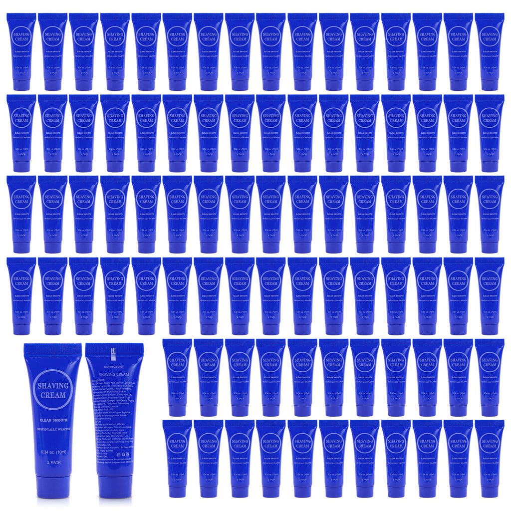 Disposable Shaving Cream for Men 0.34 oz Small Mini Individually Wrapped Shaving Cream in Bulk, Travel Size Toiletries Amenities Vacation for Hotel, Shelter/Homeless/Nursing Home/Charity (10 Pack)