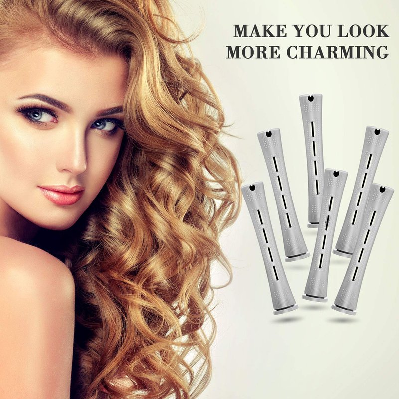 WILLBOND Cold Wave Rods - 36-Piece Hair Perm Rods with Steel Rat Tail Comb for Styling