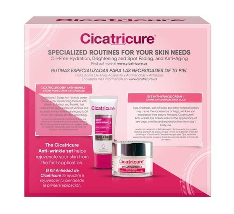 Cicatricure Deep Anti-Wrinkle Kit with Eye Cream and Face & Neck Cream, Wrinkle Cream System with Face Moisturizer and Neck Cream, Daily Care for Wrinkle-Prone Skin, Skincare Gift Set, 2 Count