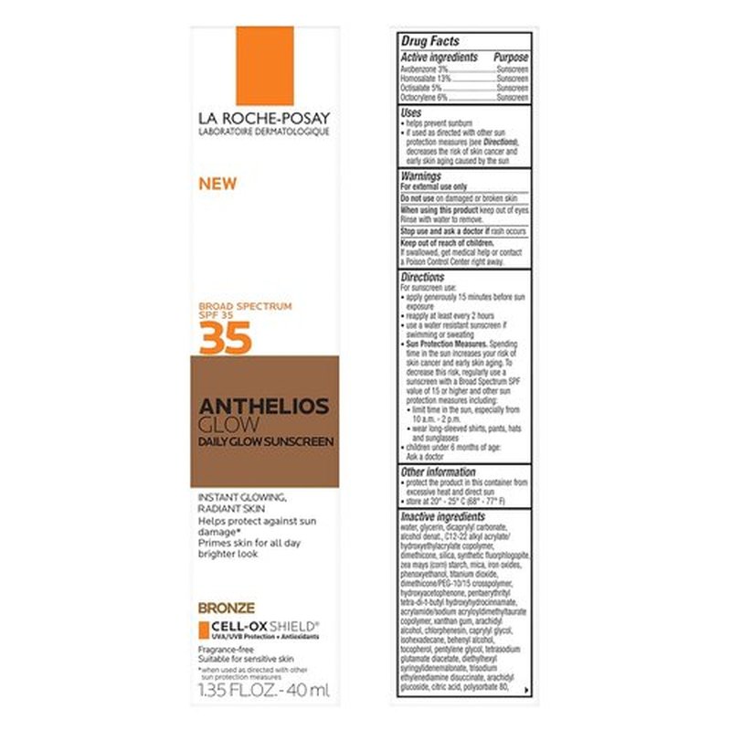 La Roche-Posay Anthelios Glow Tinted Sunscreen - SPF 35, Broad Spectrum, Lightweight, 24Hr Hydration, For All Skin Types