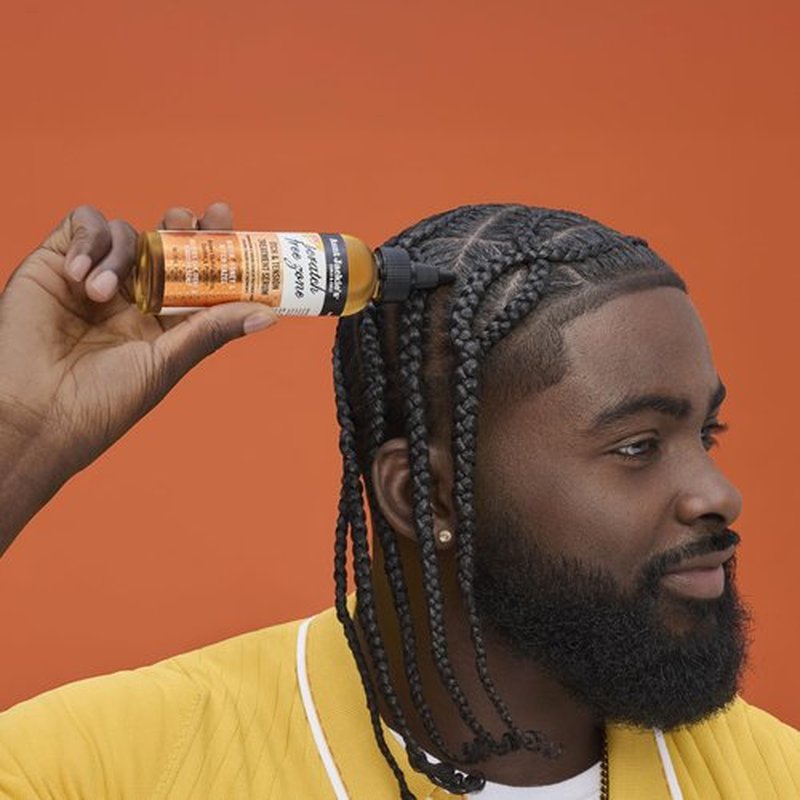 Aunt Jackie's Braid + Twist Collection Scratch Free Zone Itch & Tension Treatment Serum – Relieve Dry, Itchy Scalp with Witch Hazel, Biotin, and Honey – 4 fl oz