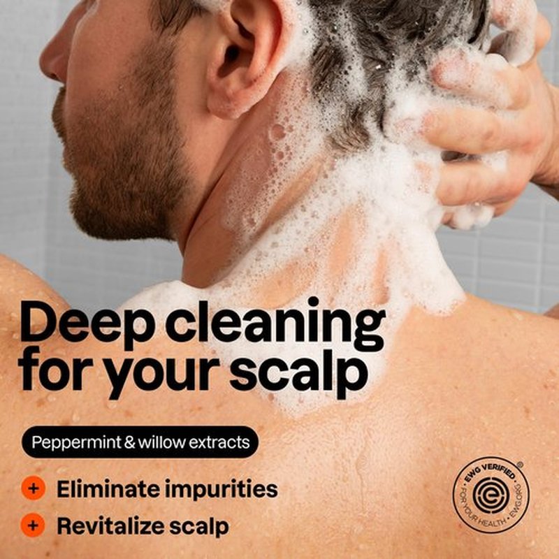 ATTITUDE Men's Shampoo and Conditioner 2-in-1, Scalp Care for Build Up & Oily Hair, Refresh With Peppermint & Willow Extract, 97% Natural Origin Ingredients, EWG Verified, Eucalyptus & Sage, 14 Fl Oz