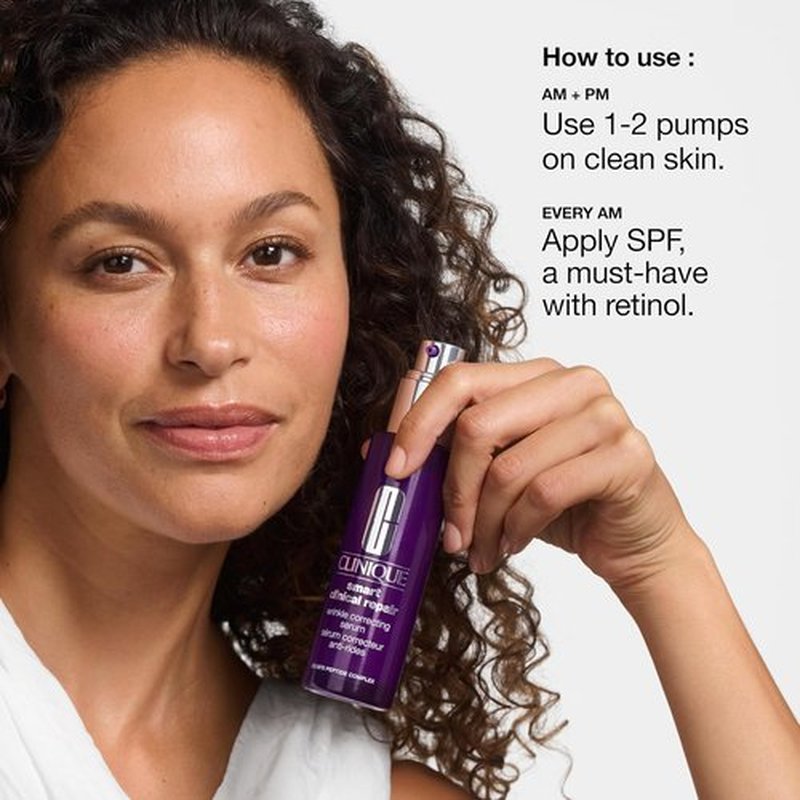 Clinique Smart Clinical Repair Anti-Aging Face Serum - Hydrating Hyaluronic Acid & Peptides | All Skin Types