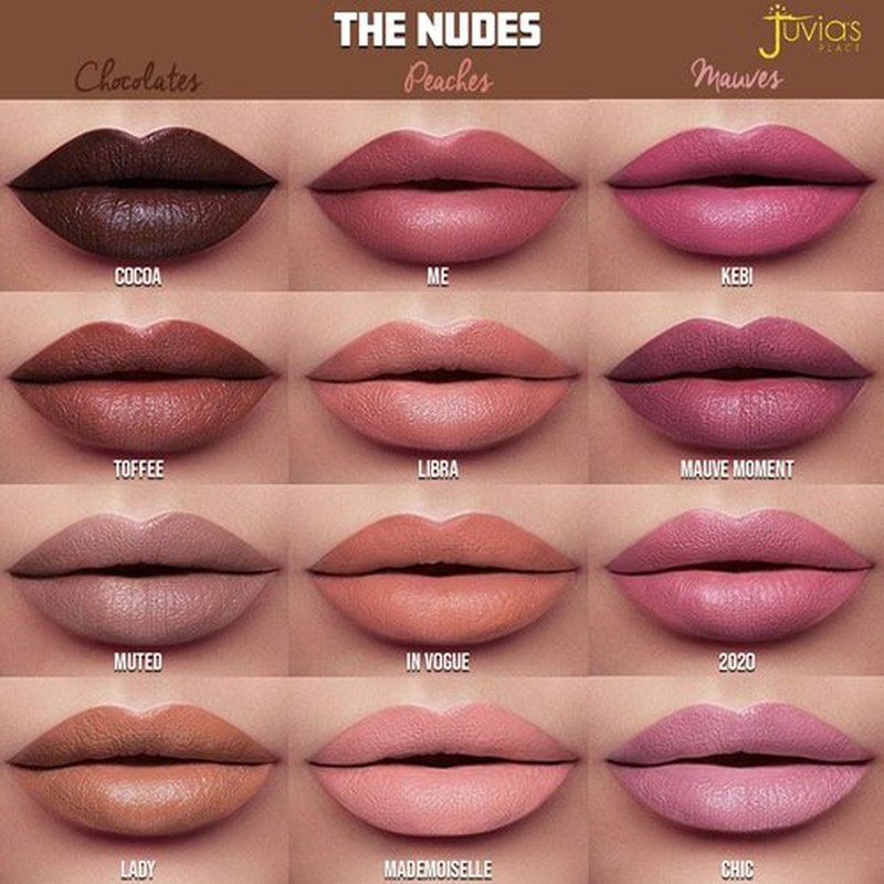 Juvia's Place The Nude Velvety Matte Lipstick Mademoiselle - Nude, Long-lasting, Rich-Color Lip Makeup, Creamy Lipstick with Matte Finish, Beauty & Lip Products