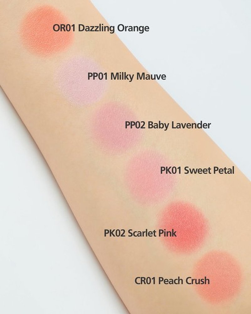 THESAEM Jelly Blusher - PK01 Sweet Petal Daily Muted Pink - Korean Watercolor Blush Cushion Velvet Finish - Long-Lasting Vibrant Cheek Color with Smooth Blending Formula, 0.21oz