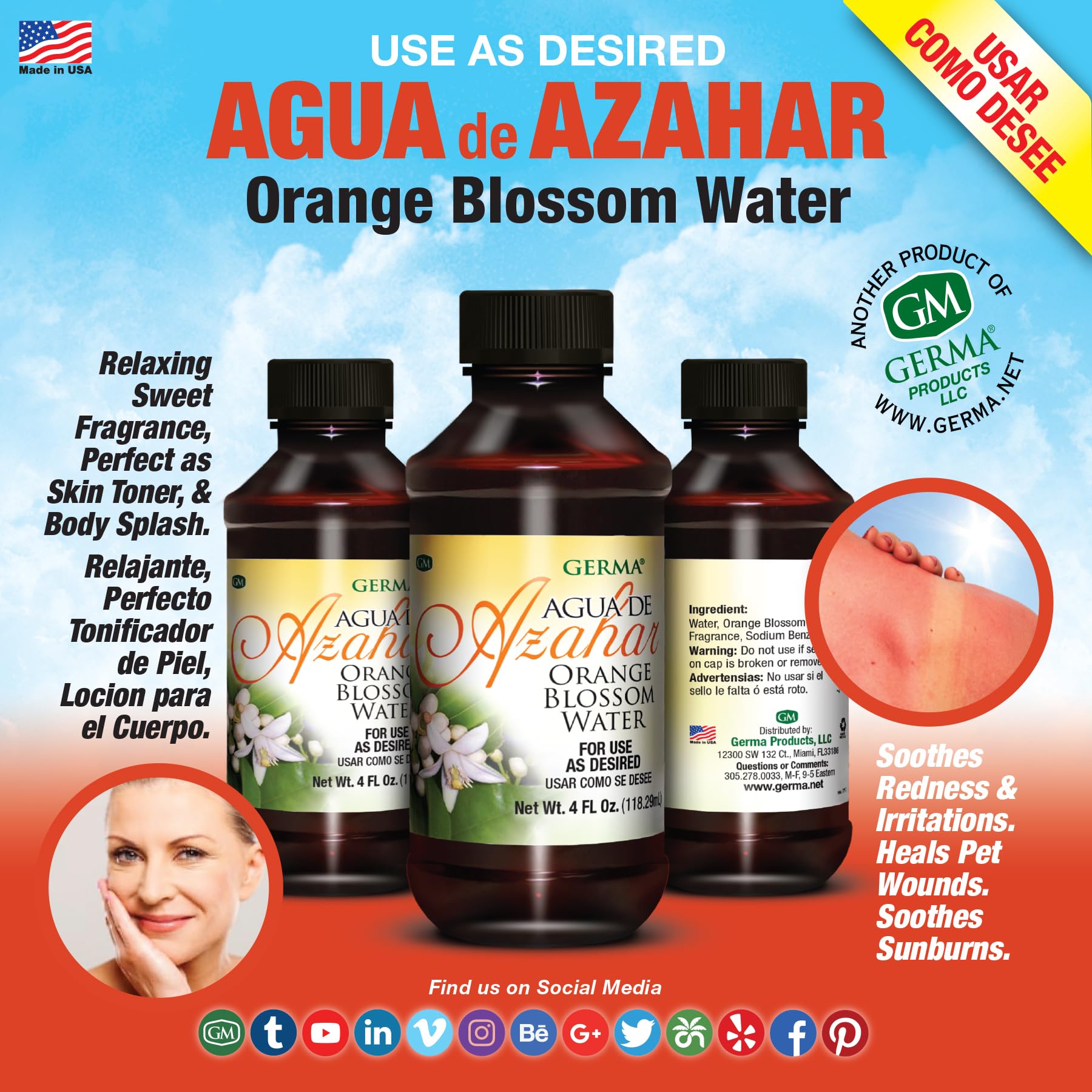 Germa™ Orange Blossom (Agua de Azahar) - 4 FL OZ