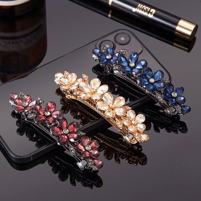Jakeni Hair Clips for Women, Rhinestone Bridal Hair Barrettes with Crystal Accents, Sparkly Hair Pins for Wedding, Bride & Long Hair, Formal Evening Hair Accessories