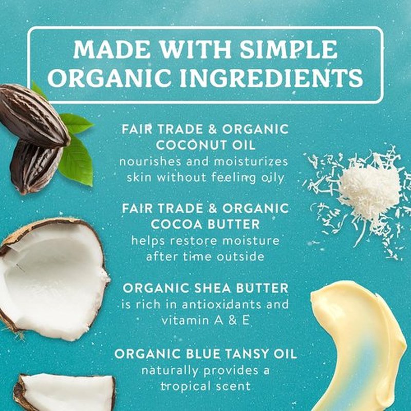 Badger Coconut AfterSun Balm - 100% Organic Sunburn Relief & Hydration | 2 oz Tin