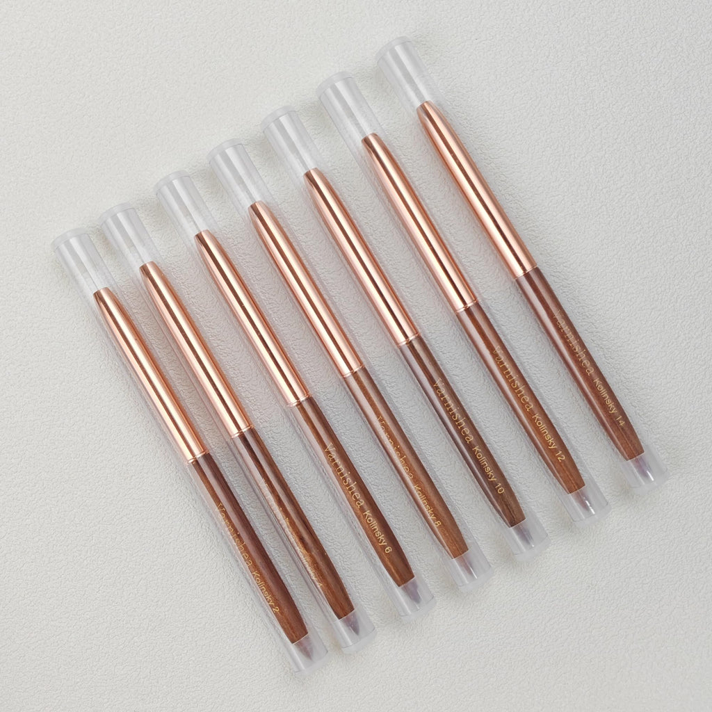 varnishea Pure Kolinsky Hair Acrylic Nail Brush Solid Wood Handle Professional Manicure Brushes for Powder Nail Acrylic Application - Salon & DIY Nail Art Essentials - Size 14, 1.0 Count
