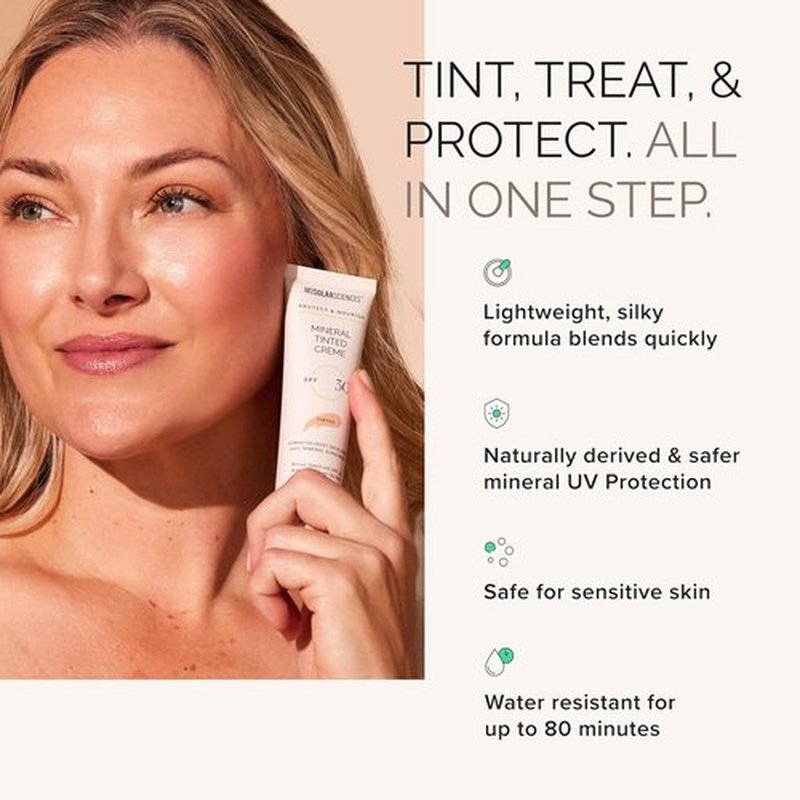 MDSolarSciences Mineral Tinted Crème Sunscreen SPF 30 - Water-Resistant UV Protection | Blendable Zinc Oxide Cream (1.7 Fl Oz)