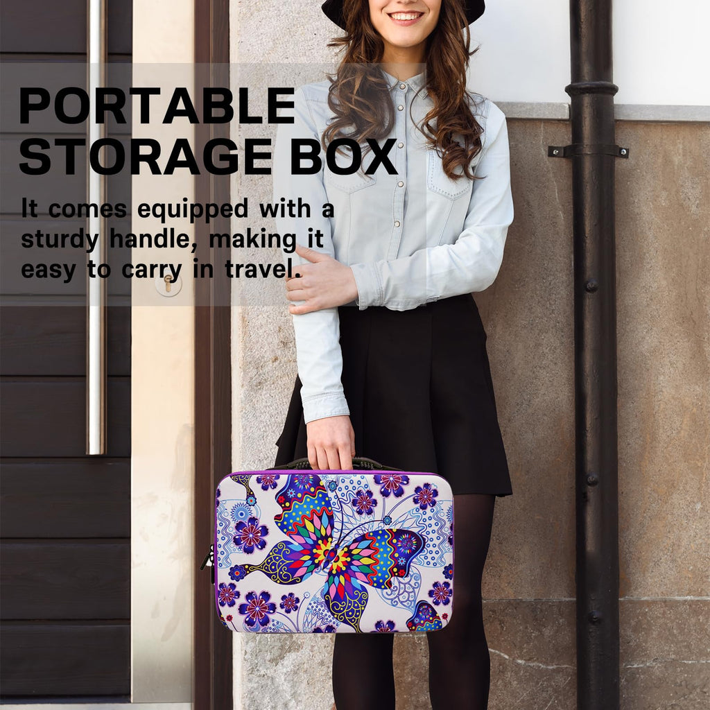 ZORETCO Diamond Painting Storage Case, 60 Slots Portable Diamond Art Kits with Accessories for Craft Rhinestones & Jewelry Beads Organizer Boxes