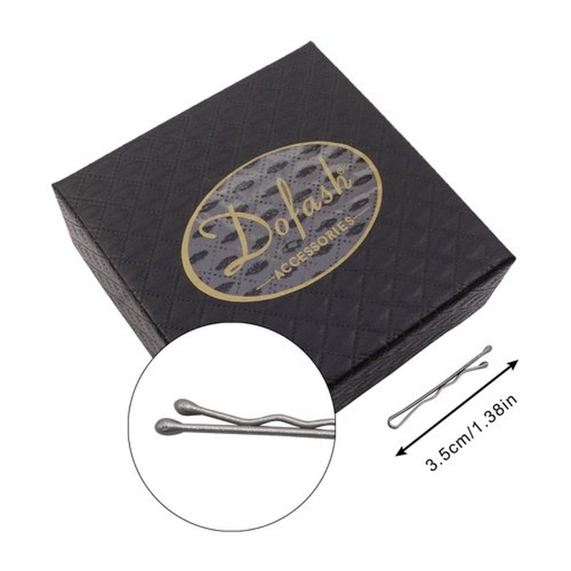 Dofash 3.5CM/1.38IN Mini Bobby Pins for Thin Hair in Box Tiny Hair Pins Decorative Hair Accessories for Women Gray Fine Hair 100 Count