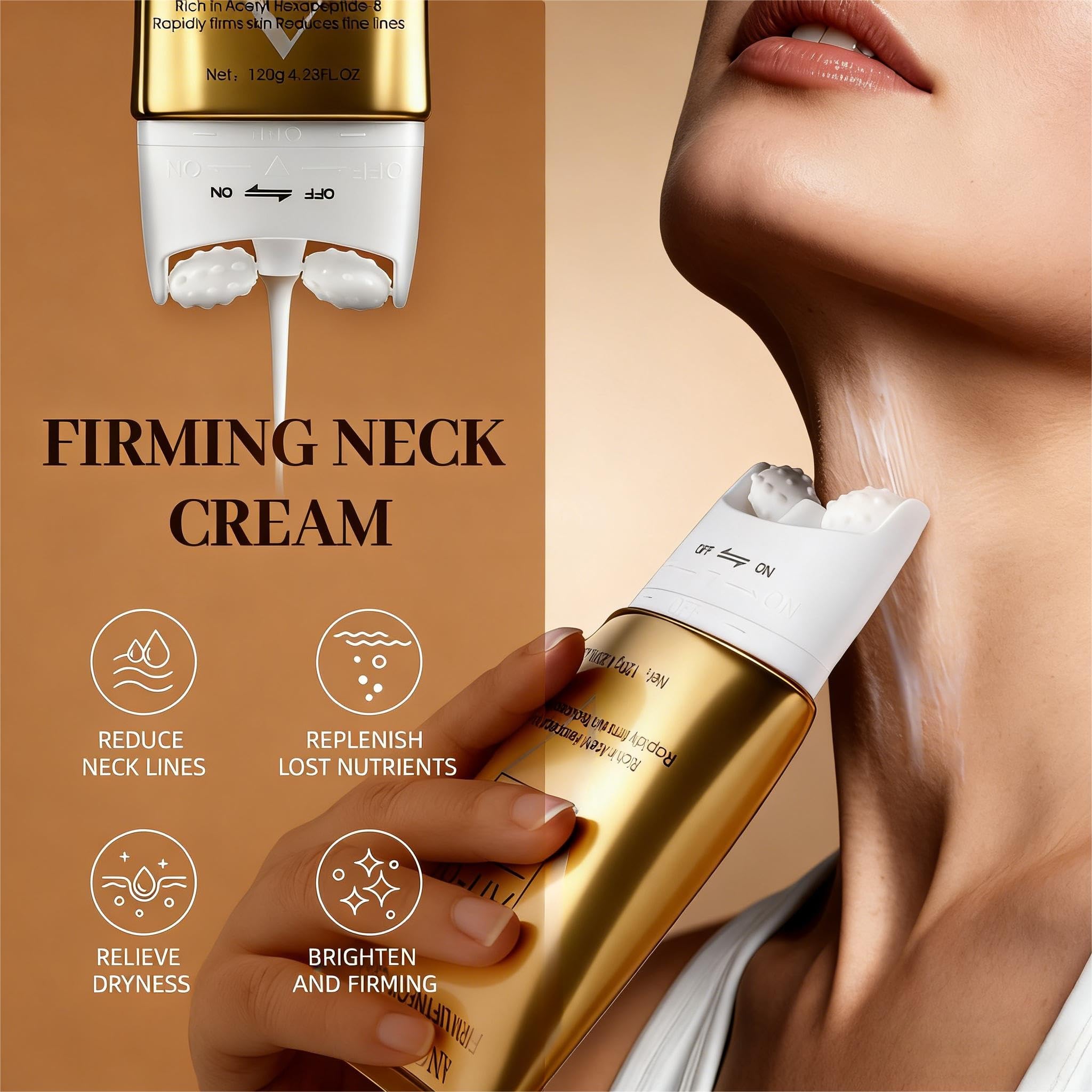 YCQQPRO AH-8 Firming Neck-Eye Cream Bundle, Tightening & Revitalizing Set, Electric Massage Eye Cream with Red Light, Firm Smooth of Eye Fine Lines, Anti-Wrinkle Deep Moisturizing Skincare