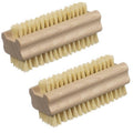 Konex Non-Slip Wooden Two-sided Hand and Nail Brush with Tampico Fiber Bristle. Fingernail brush with Beechwood body and Plant Based Fibers (Pack of 2)