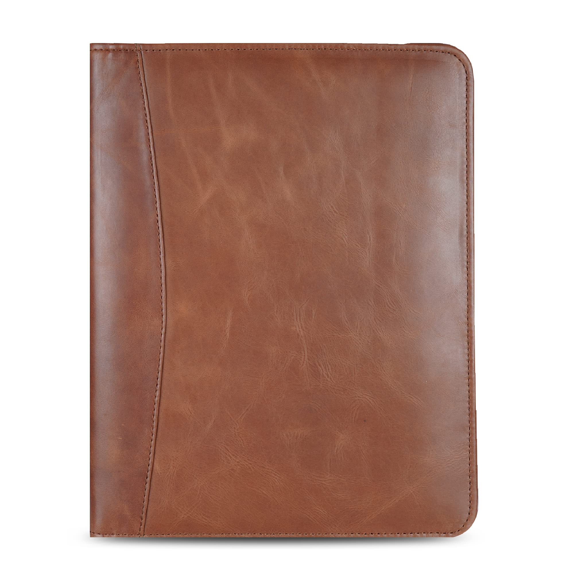 CestAntiQ, Leather Portfolio A4 Document Folder Legal Pad Padfolio, Professional Writing Letter Notepad Clipboard Sleeve Organizer, Resume Folio Binder for Men & Women Classic Brown