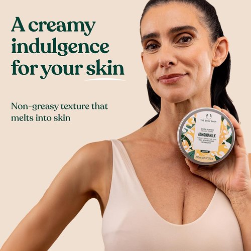 The Body Shop Almond Milk Collection Gift Set | 4-Piece Vegan Set with Shower Cream, Body Butter & More