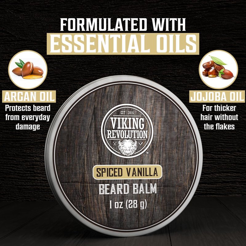 Viking Revolution Beard Balm Variety Pack - 4 Scents (1oz Each) | Styles, Strengthens & Softens Beards