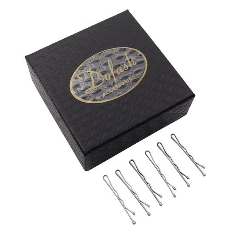 Dofash 3.5CM/1.38IN Mini Bobby Pins for Thin Hair in Box Tiny Hair Pins Decorative Hair Accessories for Women Gray Fine Hair 100 Count