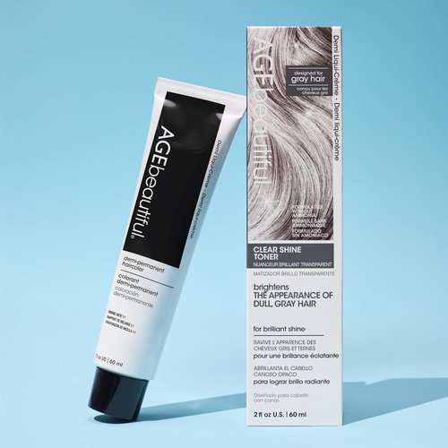 AGE Beautiful Demi Liqui-Creme 5-Minute Express Toner - Enhance Gray Hair, Ammonia Free, Nourishing Shine