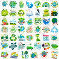 HOWAF 96pcs Earth Day Temporary Tattoos for Earth Day Decorations, Earth Day Tattoo Stickers for Kids, Earth Day Party Favors Environmental Protection Face Tattoos, Blue Green Save Earth Fake Tattoos