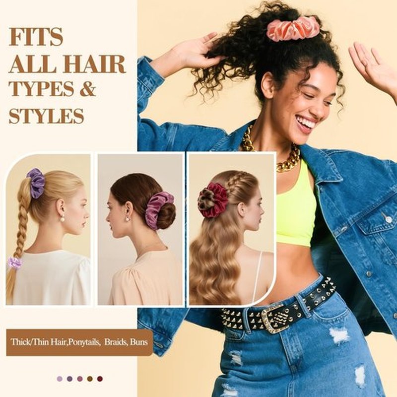 Hair Scrunchies Birthday Gifts for Women: 24Pcs Silk Satin Scrunchies for Women's Hair Stocking Stuffers for Women Adults Girls Elastic Hairs Ties No Damage Hairs Bands Womens Birthday Gifts for Mom