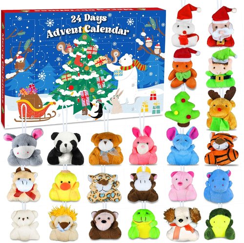 Skiennix Christmas Advent Calendar 2025 - 24 Days of Surprises with Mini Plush Toys | Perfect for Kids and Teens