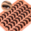 20 Pairs Natural False Eyelashes Cat Eye Lashes Strips Natural Look Wispy D-Curly Faux Mink Eyelashes Thick Volume Strips Lashes Russian 6D Fake Eyelashes by Zegaine
