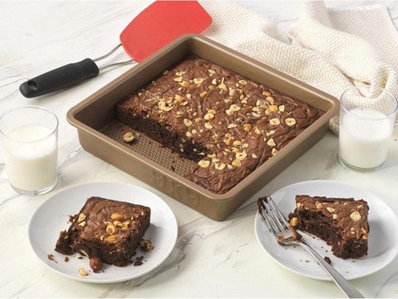 GoodCook BestBake Nonstick Square Baking Pan - Textured Carbon Steel, 9" | Bronze Finish