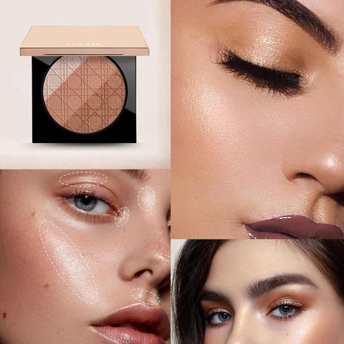 GA-DE Glow FX Natural Face Palette | Blush, Bronzer & Highlighter - Jojoba Oil Infused - 0.42 oz