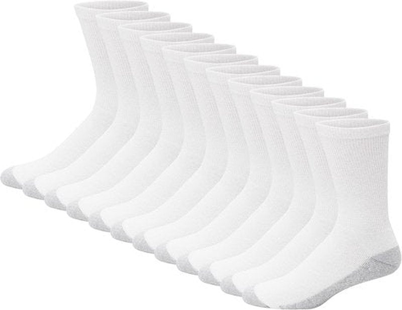 Hanes Men's Double Tough Socks - Moisture-Wicking Crew & Ankle Socks | Black & White Multi-Pack