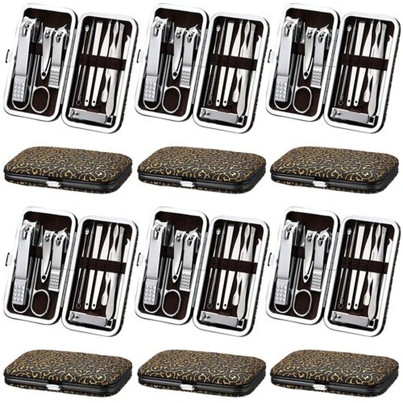 Geosar 12 Sets Manicure Set Nail Clippers Set Pedicure Kit 12 in 1 Stainless Steel Professional Grooming Kits Nail Care Tools with Travel Case for Home Tool(Modern Style)