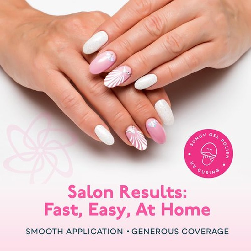 SUNUV 16 Color Gel Nail Polish Kit with Base Top Coat,White Black Pink Nude Silver Glitters Gel Polish Set, Manicure Set Salon DIY Home Gift